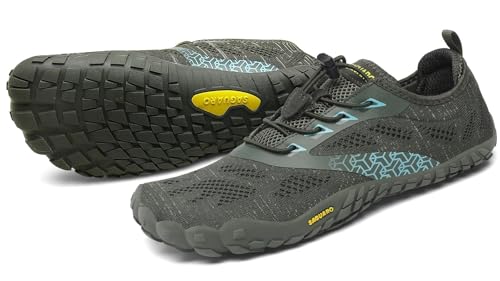 Saguaro Barfußschuhe Herren Damen Traillaufschuhe Outdoor &Amp; Indoor Training Fitnessschuhe Wander Wald Strand Straße Laufschuhe Walkingschuhe Schnell Trocknend Badeschuhe, Wacholder Grün, 44 Eu