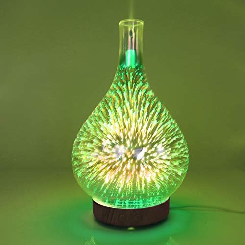 Ultrasonic Aroma Diffuser Cool Mist Essential Oil Diffuser with BPA Free, Essential Oil Diffuser, Aromatherapy Ultrasonic Cool Mist Humidifier, 3D Effect Night Light with 7 Color Changing LEDs,