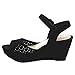 BESTON BB43 Women's Ankle Strap Cut Out Platform Wedge