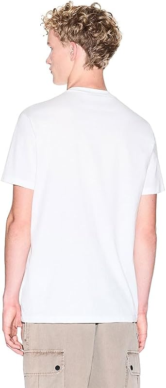 One Block Up, Rubbered And Satin Logo T-Shirt, Bianco Sporco, S Uomo