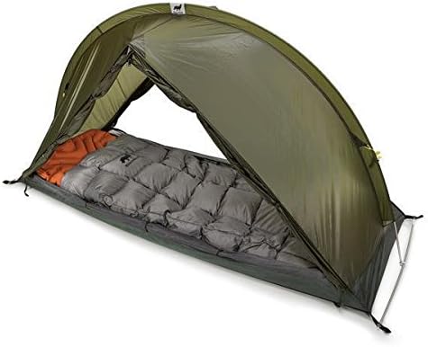 RhinoWolf Camping Tent for 2 Seasons with Sleeping Bag and Mattress - All-in-One