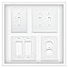 Franklin Brass Classic Beaded (1-Pack) Decorative Light Switch Cover Pure White 2-Gang Wall Plate Double Toggle Electrical Outlet Guard W35061-PW-C