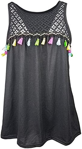 Yuandy Women Summer Sexy Lace Tassels Round Neck Vest Tops