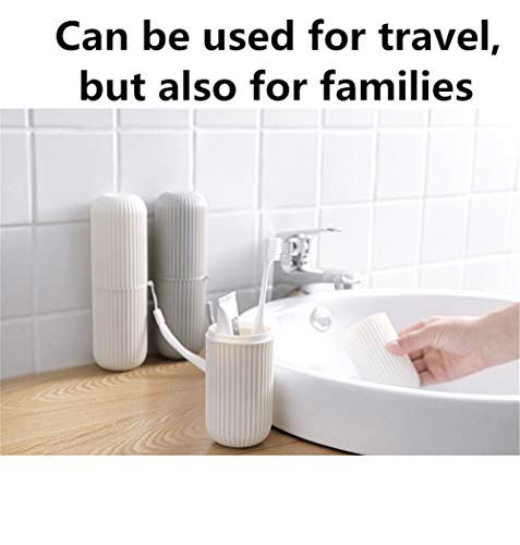 Toothbrush Travel Case Hard Plastic Tooth Brush Container Portable Toothbrush Cup Holder for Storage Toothbrushes and Toothpaste