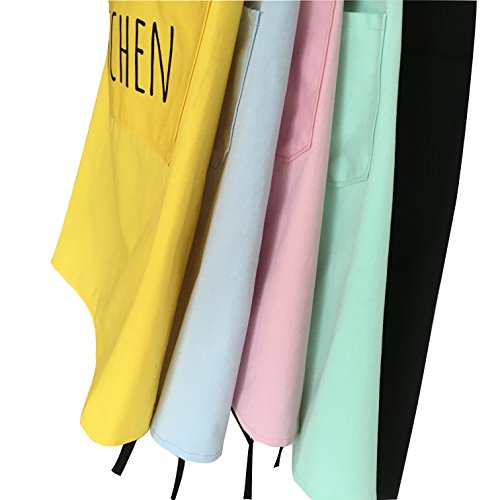 100% Cotton Cooking Kitchen Aprons Restaurant Apron for Women Men Chef,Waterproof Kitchen Apron with Big Pockets Adjustable Bib for Cooking, Crafting, Gardening Restaurant 5 Color