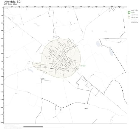 Amazon.com: ZIP Code Wall Map of Allendale, SC ZIP Code Map Laminated