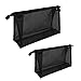 Mesh Makeup Bag See Through Zipper Pouch Travel Cosmetic and Toiletries Organizer Bags for Women Large & Medium (Black)