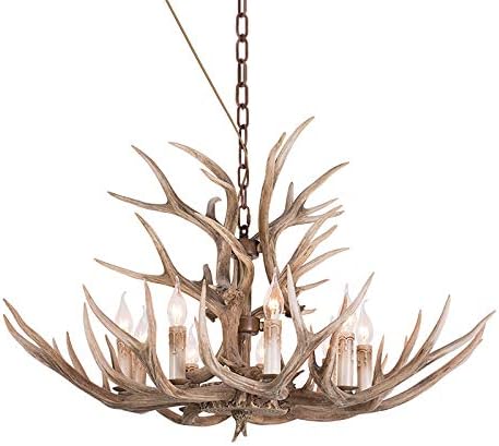 AMBERLIGHTING White American Country Retro Iron Antlers Living Room Dining Room Bedroom Lamps (9-Lights)