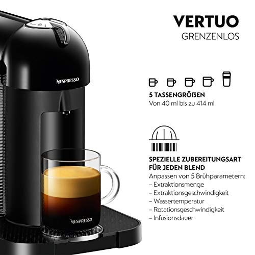 Krups Nespresso Vertuo XN9018 Kapselmaschine, 1,2 L Wassertank für 5 Tassengrößen, schwarz – Bild 3