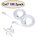 Cat 7 Ethernet Cable 10 ft Flat, 10GB Shielded Solid Patch Cord, Durable Fastest Internet RJ45 Short Wire for Modem, Router, LAN, Computer, PS4, Xbox, Gaming, hub, TV, ADSL, Adapter, Switch - 2 Pack primary