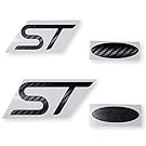 BocaDecals.com Ford Focus ST Carbon Fiber Emblem Insert Decals (2013-2019 Focus ST ONLY, Black)