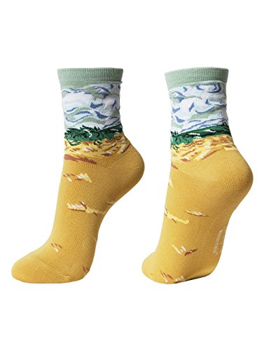 OSABASA Womens Art Patterned Casual Crew Socks(KWMS0329)