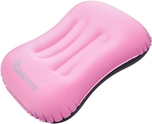 Inflatable Camping Pillow + Ultralight Stuff Bag + Screw Locking Carabiner for Hanging Lightweight Stuff - Excellent Choice for Camping, Travel, Go Bags, Hiking Essentials or Backpacking Gear (Pink)