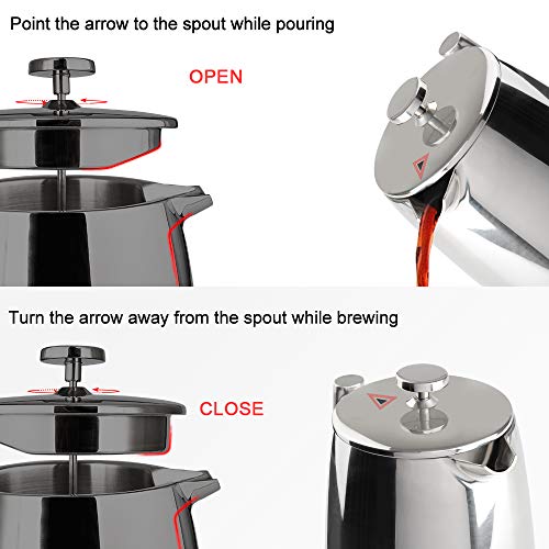 Secura French Press Coffee Maker, 50Ounce, 18/10 Stainless Steel