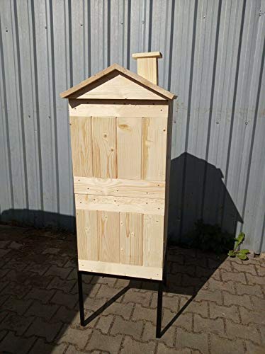 QLS Traditioneller Räucherofen mit Kamin doppel Fichteholz Garten Feuerkammer – Bild 3