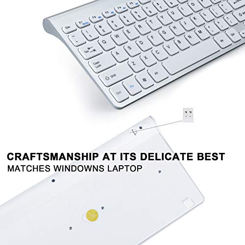 GEEKLIN Wireless Keyboards and Mouse Combo,2.4G Portable Slim Wireless Keyboard Mouse for Windows, pc,Ergonomic Design.