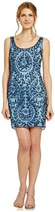 Pisarro Nights Light Blue Beaded Stretch Mini Cocktail Dress-SIZE 14
