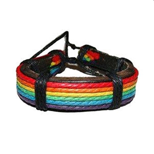 Gay Rainbow Sisters Gay Pride Leather Bracelet Wristlet