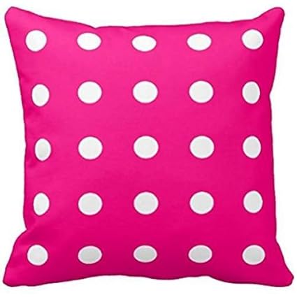 Amazon Com Hot Pink Polka Dot Pattern Throw Pillow Case Home