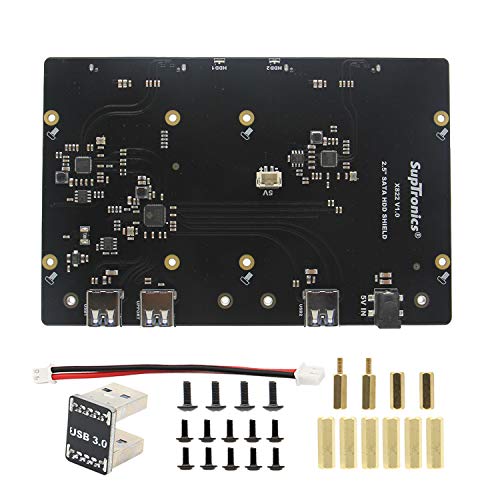 Geekworm Raspberry Pi 3B/3B+ (B Plus) Dual 2.5" SATA HDD/SSD Shield X822 USB3.0 Storage Expansion Board Support X735 for Raspberry Pi 3B+/3B/2B/B+/ROCK64 - Thumbnail 6