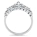 Metal Factory Sz 9 Sterling Silver Cubic Zirconia Princess Heart Crown Tiara CZ Band Ring