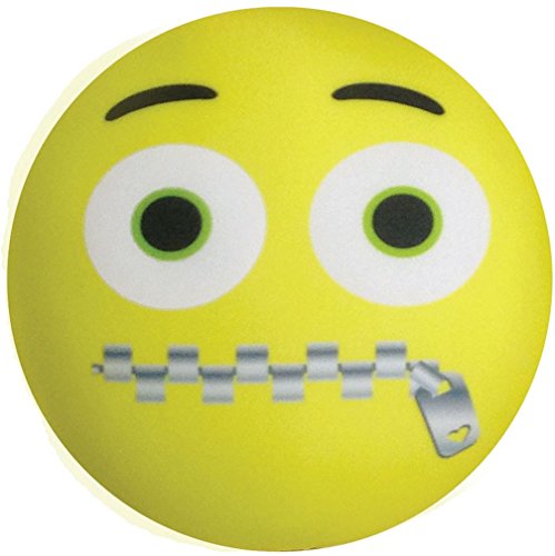 iscream Zipped-Lip Emoji Microbead Pillow