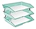 Acrimet Facility 3 Tier Letter Tray, Side Load, Letter Size/A4, Desktop File Organizer, Plastic (Clear Green Color)