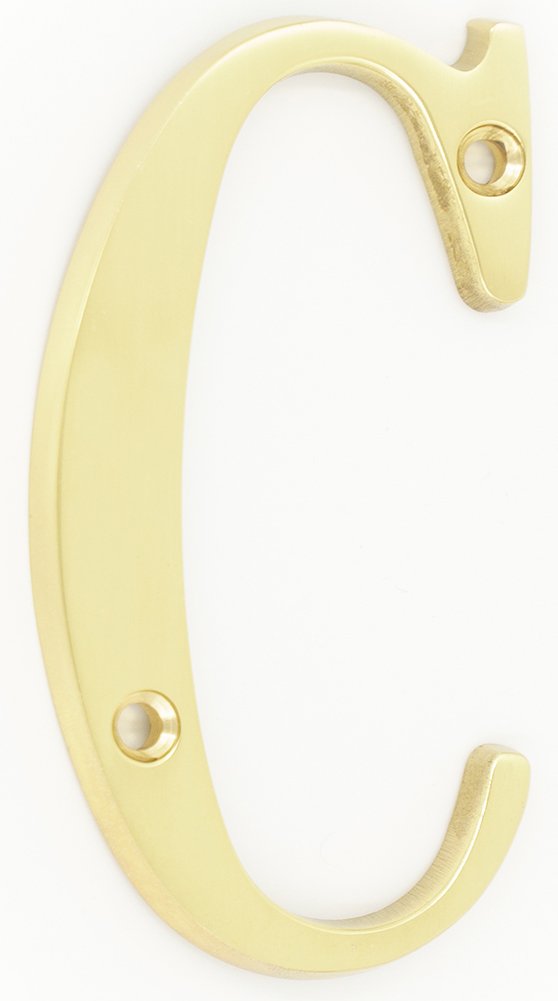 ZW Hardware B100 4 Inch Solid Brass Bright Brass House Letter C