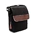Zebella Men's Canvas Leather Messenger Shoulder Satchel ipad Crossbody Bag-Black
