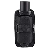 AIRSOFTPEAK Flashlight Pouch Holster Carry Case Holder with 360 Degrees Rotatable Belt Clip, Black