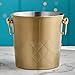 VonShef Brushed Gold Champagne Bucket with 4 Gold Champagne Flutes Glasses, 175oz, Etched Stainless Steel Ice Bucket with Carry Handles