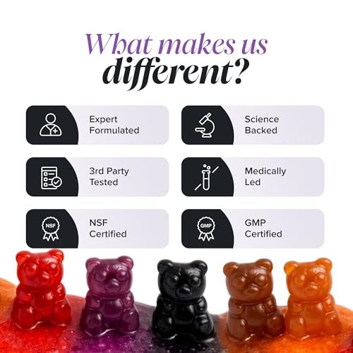 Kids Night-Time Gummies - 30 Gummies - Magnesium, L-Theanine, Vitamin B Complex - Vegan & Gluten-Free - Suitable for Ages 3+ - Novomins
