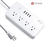 Smart Power Strip TECKIN WiFi Surge Protector Works with Alexa, Google Home 3.28ft Extension Cord 4 AC Outlets and 4 USB Ports Multi Plug Timer Schedule
