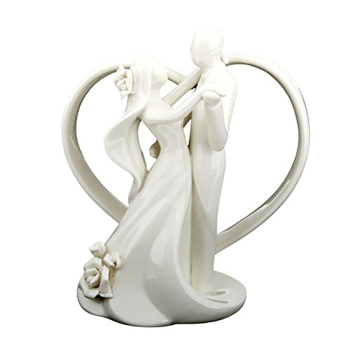 Bestomz bride and groom wedding cake topper hug ceramic…