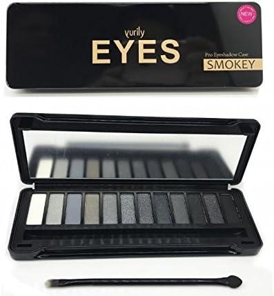Yurily 12 Colours Smokey Eyeshadow Palette - Metal Tin Package with Fitted Mirror and Makeup Brush