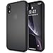 CASEKOO iPhone XR Case [Shockproof], Black Protective Case [SGS Mil-Grade Certified] Hybrid Protective Translucent Matte Back with TPU Bumper Cases for iPhone XR - Matte Translucent Black