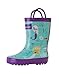 Oakiwear Kids Waterproof Rubber Rain Boots with Easy-On Handles