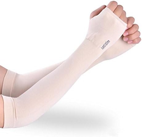 Vividly Arm Sleeves UV Sun Protective Arm Compression Cover Warmer Cooler 1 pair for Bike/Hiking/Golf Skin color