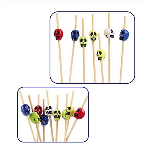 image for Minisland Halloween Decorations Party Cocktail Picks Multicolor Skull 