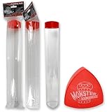 Playmat Tube - Monster Protectors Prism-shaped Play Mat Tube (Red)- Won't Roll Off Surface and Easy in and Out Design