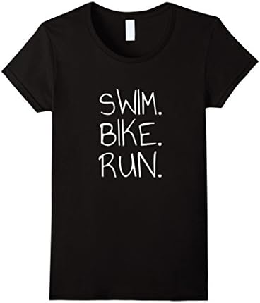 Womens Swim. Bike. Run. Triathlon T-Shirt XL Black