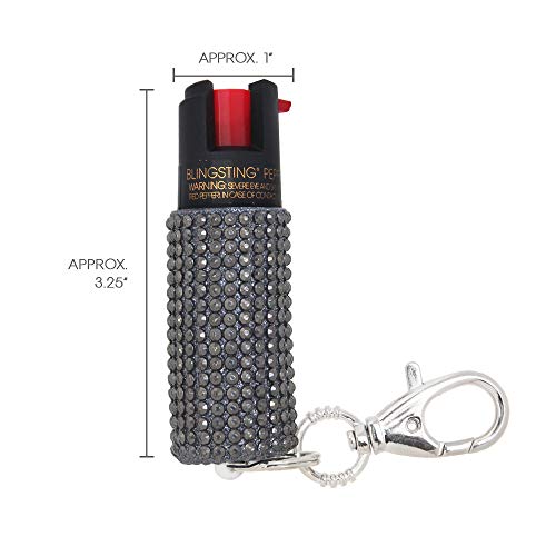 BLINGSTING Pepper Spray Keychain for Women Professional Grade Maximum Strength OC Formula 1.4 Major Capsaicinoids 12 Ft Effective Range Accurate Stream Self-Defense Accessory Designed for Women