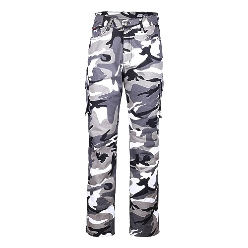 Bikers Gear Australia Mens Dkj1002gry-42r Motorcycle Grey Camo Classic Cut jeans with DuPontTM KEVLAR ARAMID FIBRE Removable Armour, Brown, 42R UK 52R EU