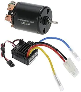 540 35T 1/10 1 10 Scale RC Car Waterproof Brushed ESC Electronic Speed Controller 4 Poles Brushed Motor and WP-1060-RTR 60A