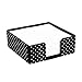 Zodaca [Dot Pattern] Soft Touch Desktop Square Memo Pad Note Holder 4 x 4 inch, 340 Sheets Capacity, Black with White Dot