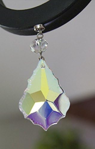 Magnetic AB Crystal Pendants by MagTrim, Mini Iridescent Pendalogue Shape, 2.25 Long, Set of 6 - For Chandeliers and Home Decor Embellishments