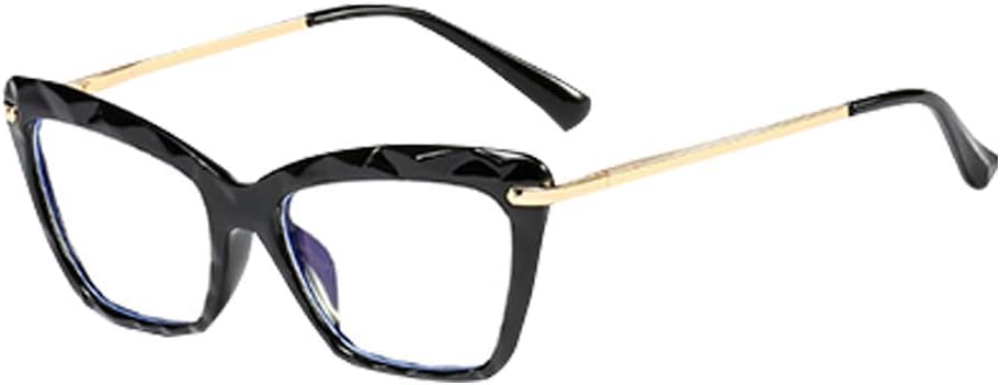 Hzhaodasi Blue Light Blocking Glasses Cateye Classic Computer Eyeglasses TR90 Frame Transparent Lens Spring Hinges Eyewear for Women (Black)