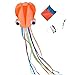 Mayco Bell Octopus Portable Kite Nylon & Polyester Material - Perfect Toy for Kids and Children Outdoor Games Activities - Fold-able Large 28 x 157 Inches | Extra 328 Feet of Line (Orange and Purple)
