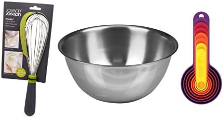 Fox Run 2.75-Quart Stainless Steel Mixing Bowl With 8-Piece Measuring Set &amp; Bowl Scraper Whisk
