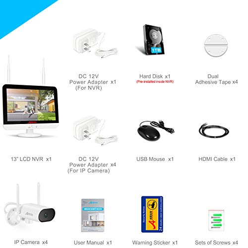 [8CH Expandable and Audio Recording] ANRAN All in One Wireless Security Camera System with 13\